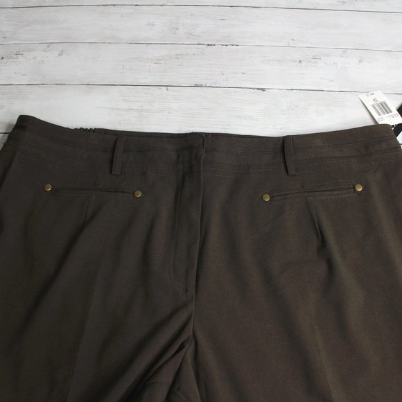 Larry Levine Women's Trouser Suit Dress Pants Plus Size 22W Brown - Picture 3 of 6